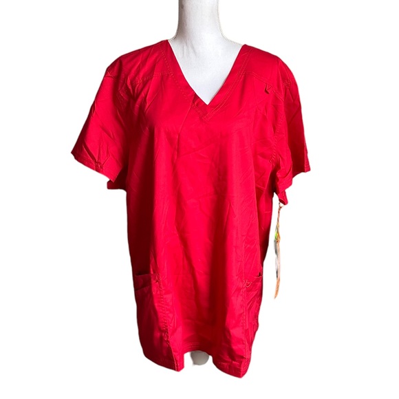 Landau Pro Flex Red Short Sleeve Scrub Size 3XL - Picture 1 of 17